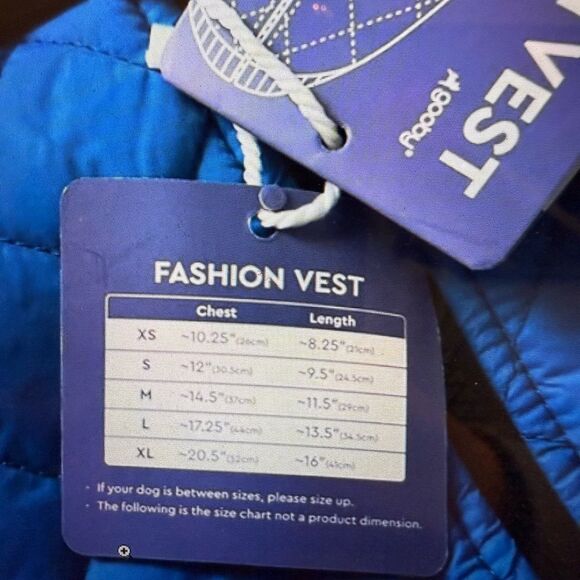 Gooby Blue Quilted Dog Vest - Picture 5 of 5